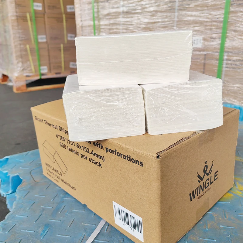 Wholesale Round Thermal Labels A6 Paper Shipping 4x6 Direct Label Roll Supermarket Thermal Label