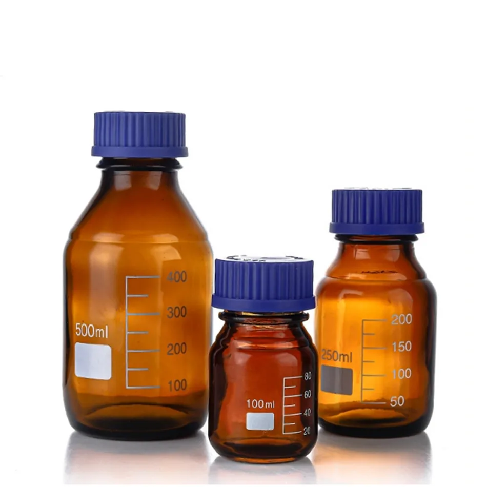 Amber 250ml Pyrex Reagent Bottle Made with Screw Gl45