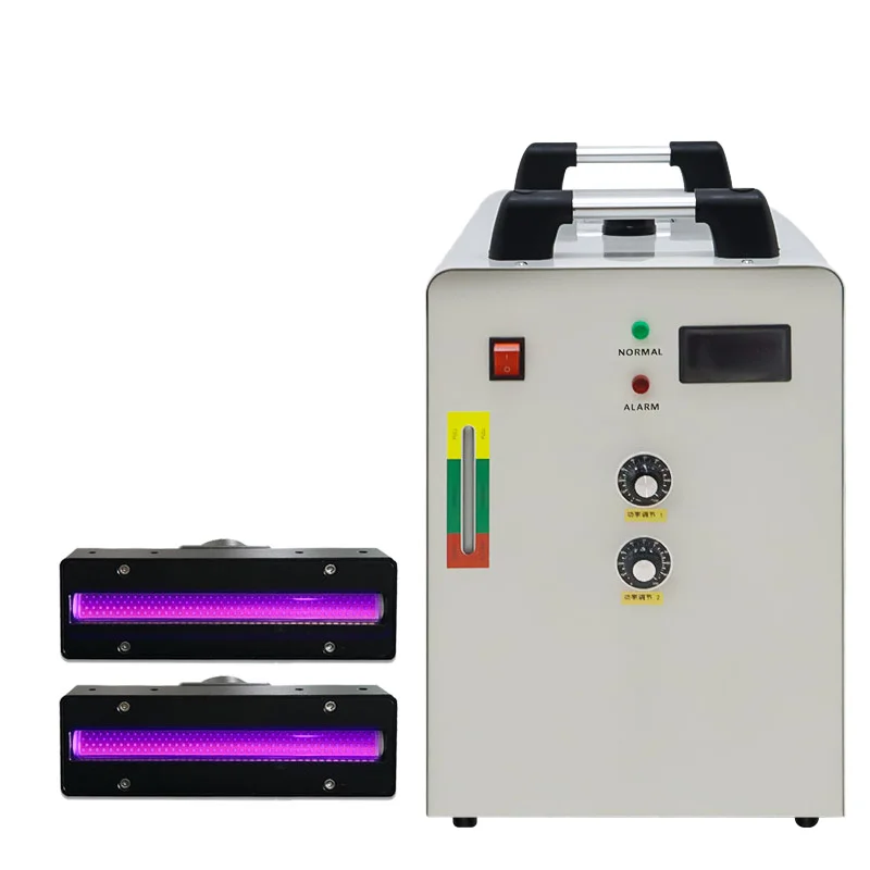 UV LED Curing Lamp 350W with Chiller Water Cooling System UV Lamp Size 140*15mm For Printer Machine Screen/Flexo/Flat/Label