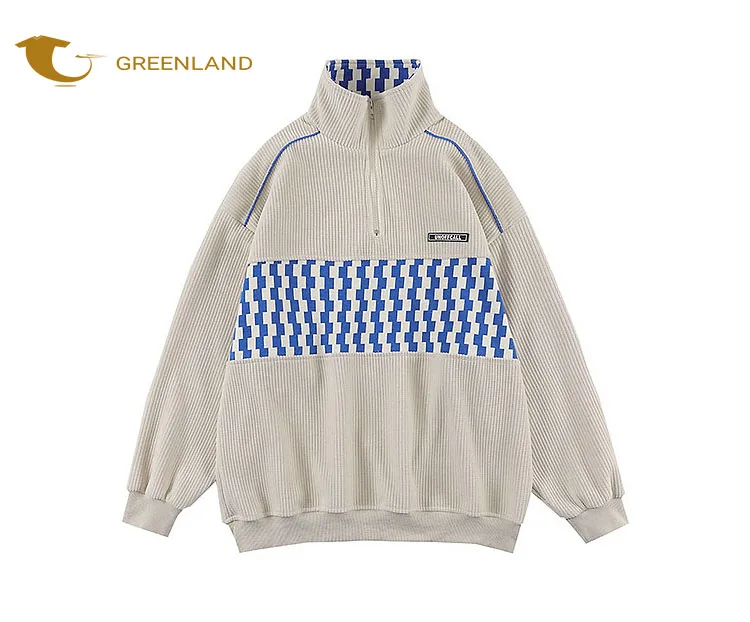 Wholesale Winter Sweatshirts For Men Custom Embroidery Logo 1/4 Front Zipper Design Mens Oversize Fashion Sweatshirts