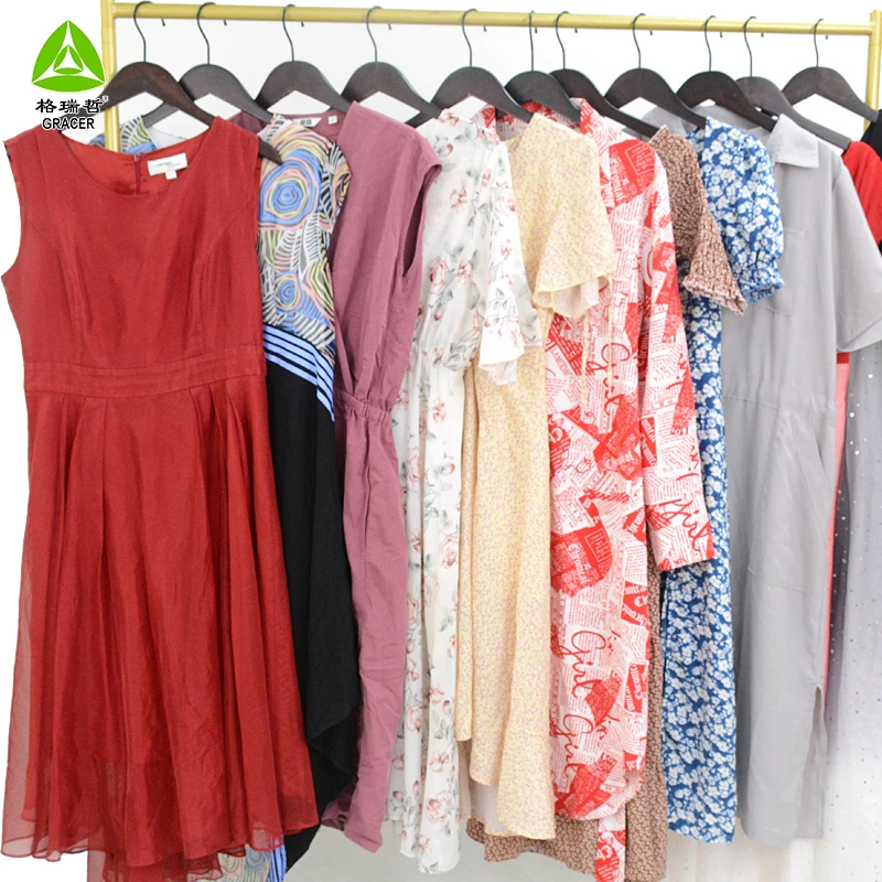 Fashion Ladies Cotton Dress Hot Sale In Dubai Second Hand Clothes High Quality Second Hand Clothes Ukay Dress Bales