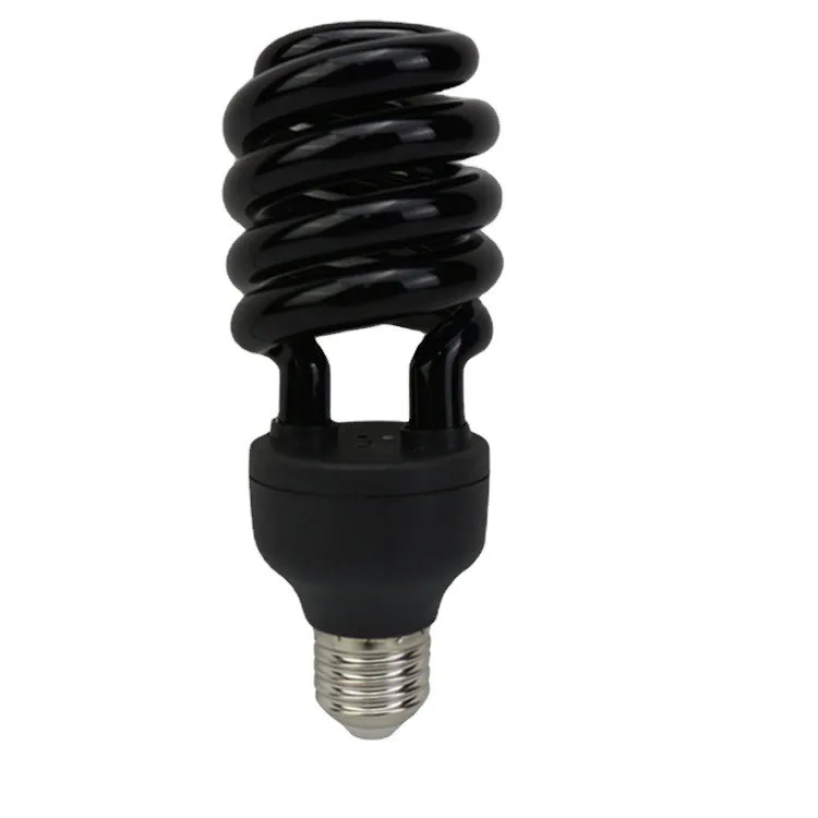 Factory Price Half Spiral CFL Energy Saving Bulb Natural Color Lamp Black Lamp with Purple Light