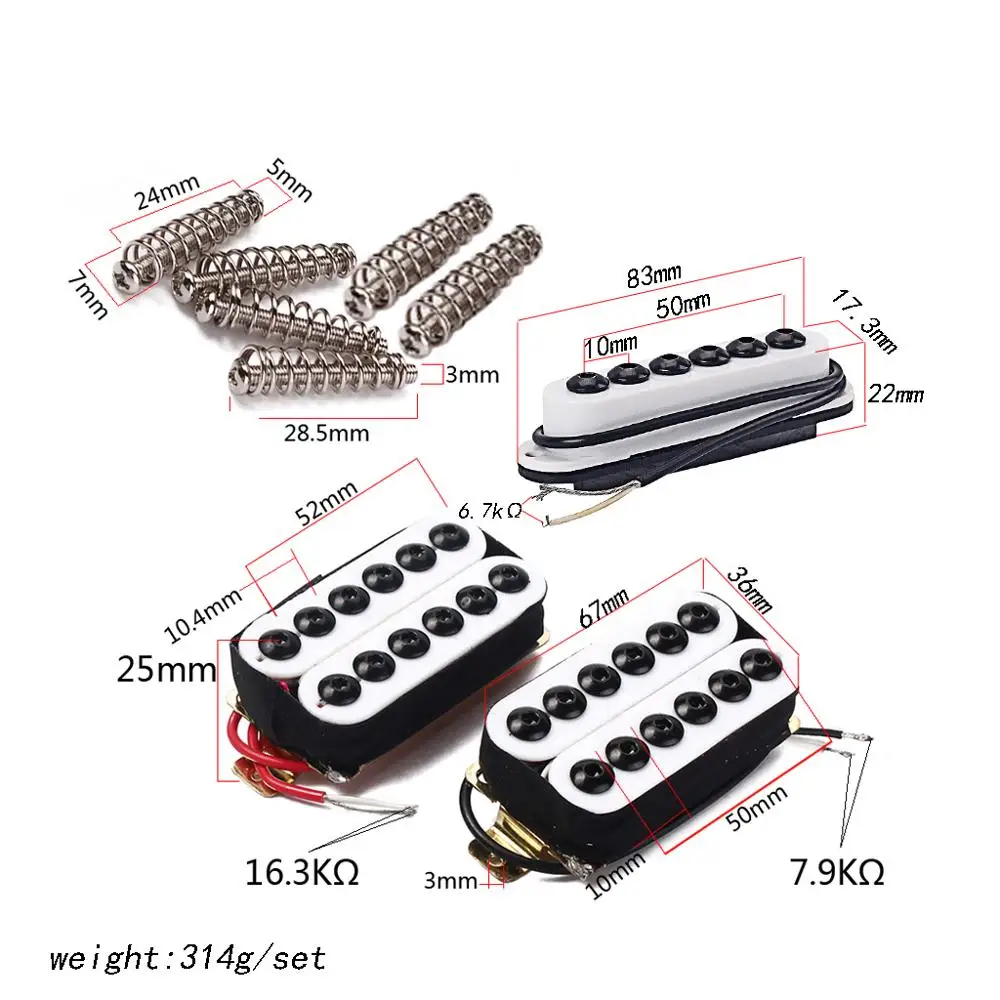 GMC11A  one Set Bridge Neck Invader Style White Guitar Humbucker Pickup