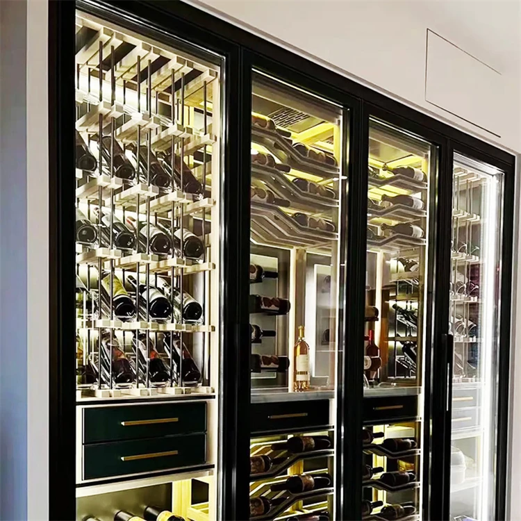 Custom constant temperature wine rack cabinet automatic defrost wine bar cabinet