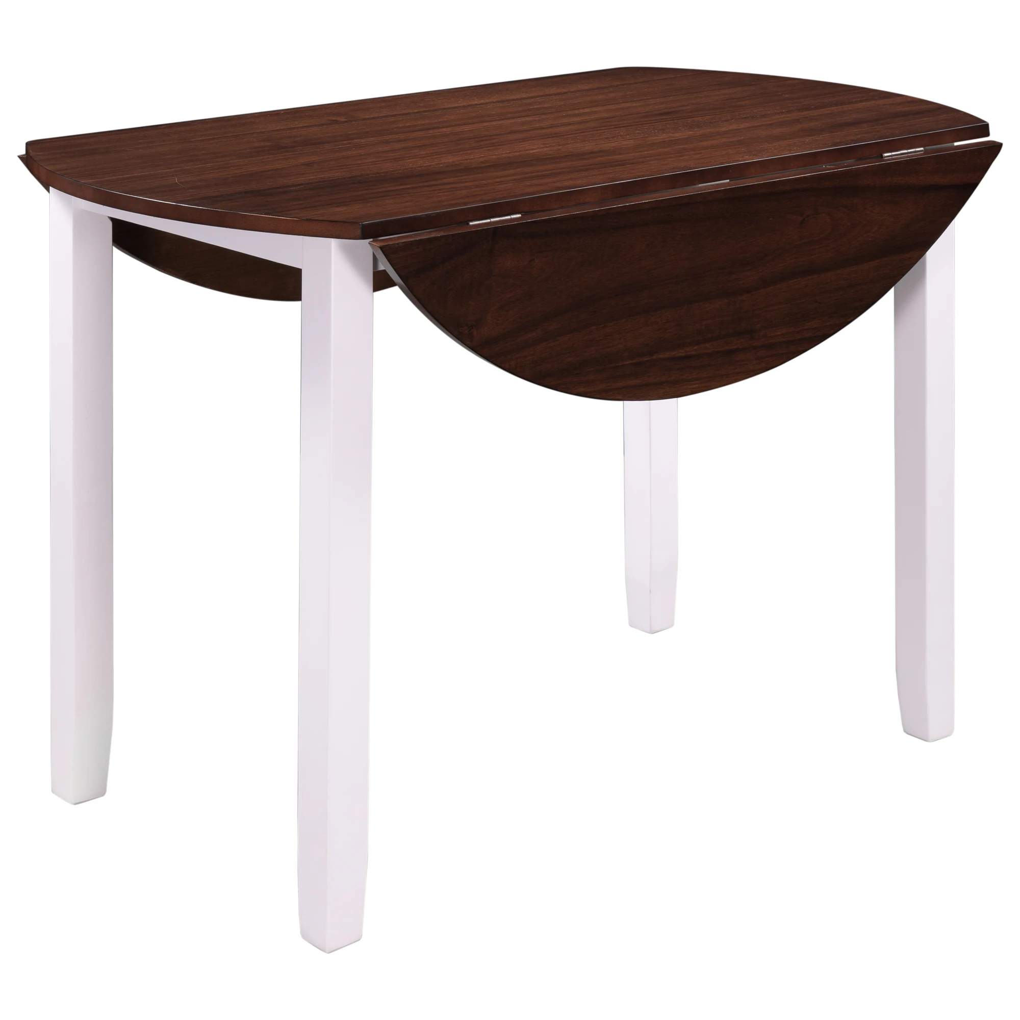 Набор обеденных столов TOPMAX, комплект из 5 круглых деревянных подвесных листьев с 4 крестовыми спинками для небольших мест, белый цвет + Вишня