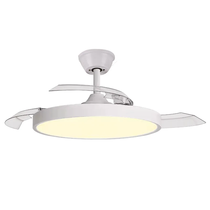 Ultra thin Invisible  Led Ceiling Fan Lamp 36/42/48 Inch Hidden Blades light with fan Remote Control Led Ceiling Fan Light