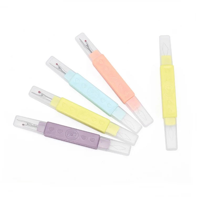 New 2IN1 Plastic Sewing Threading Machine Unstitching & Cross-Stitch Picking Tool Seam Ripper Needle Threader