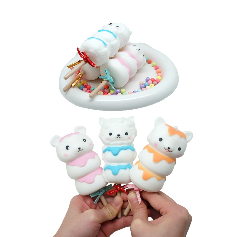 Artificial Japanese Kawaii TPR Soft Rubber Squeeze Slow Rising Cute Animal Mochi Squishy Toys