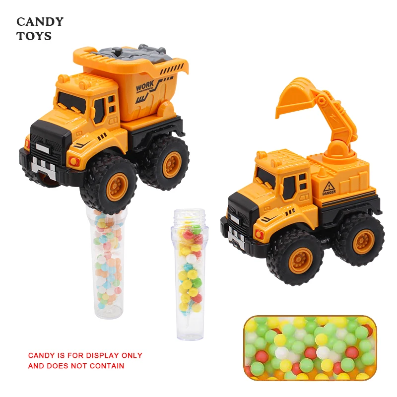 Cheap Candy Toys Funny 5 in 1 Assembled Engineering Vehicle Robot game Kids Hard Candy With Jelly Bean Small order acceptable