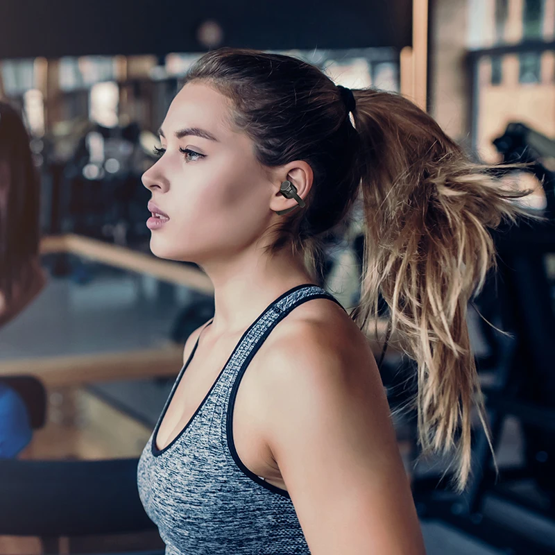 Bone conduction earbuds ear headphones true wireless earbuds earhooks noise cancelling deep bass sport earhooks