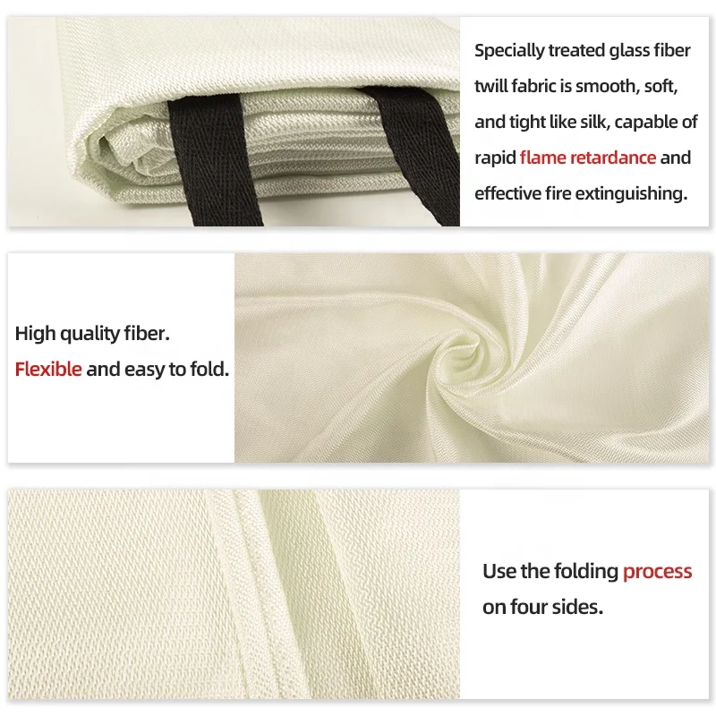 Customization Emergency Survival Safe Extinguishing Fireproof Insulation Fiberglass Fire Blanket Welding
