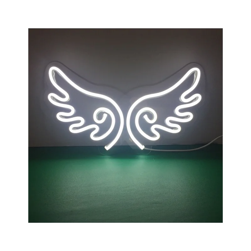 Custom Made wedding Wall Angel Wings Wholesale Party Good Vibes Decoration Light Up Custom Led Neon Sign