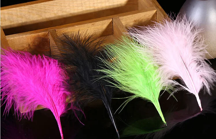Natural Real Bulk Marabou Turkey Feather for Kid Novelty DIY Craft Accessory Hair Costume Fishing Fly Tying Material   Decor