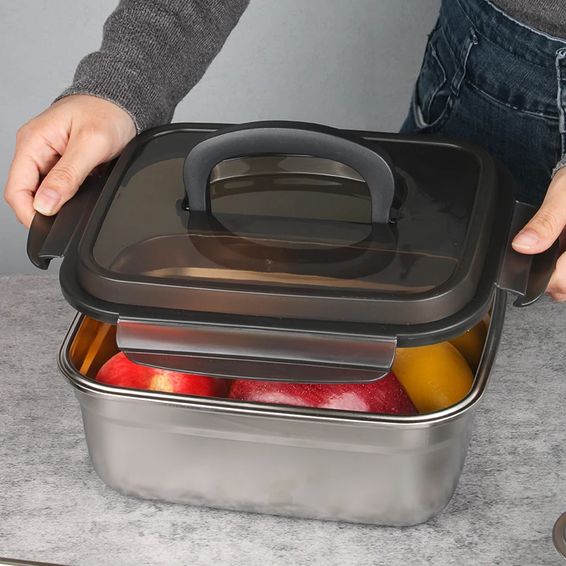 Hongyuan Large Capacity Airtight Stainless Steel Leakproof Food Storage Container Box Set With Lock Lid Bento Box Container