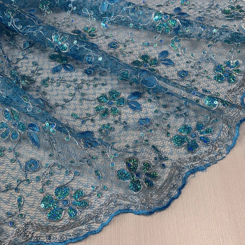 Дешевые Кружева оптом вышивка тюль ткань с блестками шнур дизайн для платья текстиль Шаосина в наличии