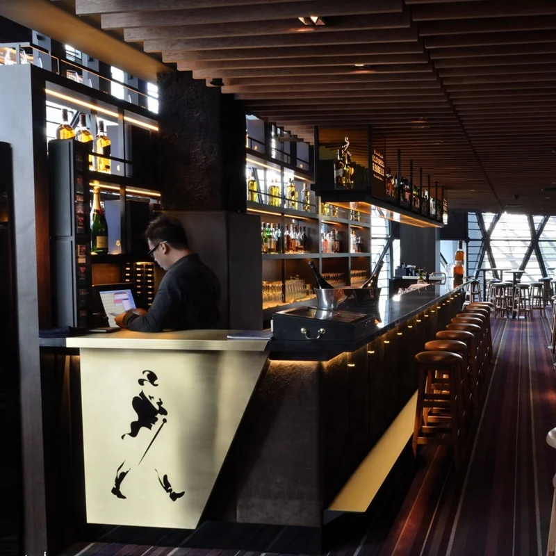 Whole Black modern restaurant bar counter/led drinking wine bar counter/led bar table