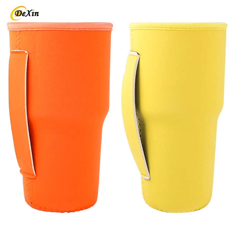 Wholesale neoprene cup koozies 24 oz koozies blank neoprene 32 oz neoprene coffee koozies with handle