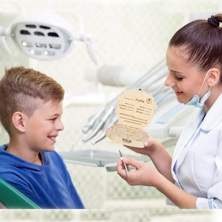 Natural Wood Crafts Boys Girls Gifts Baby First Tooth Lanugo Saver Kids Wooden Baby Tooth Box