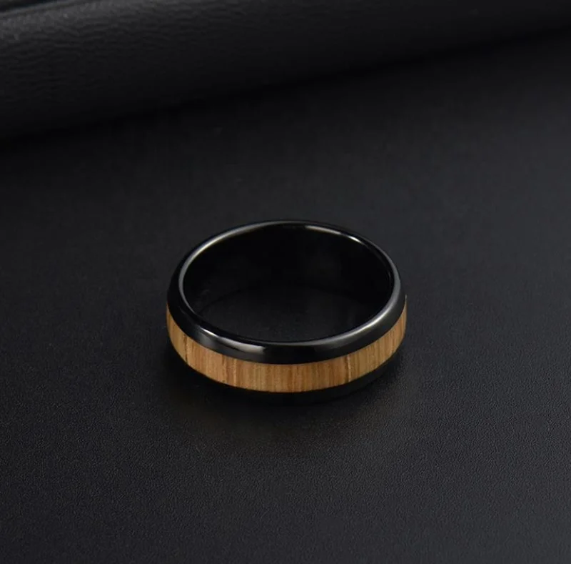  Лидер продаж кольцо из вольфрама и нержавеющей стали Cypress Wood для мужчин шириной 8