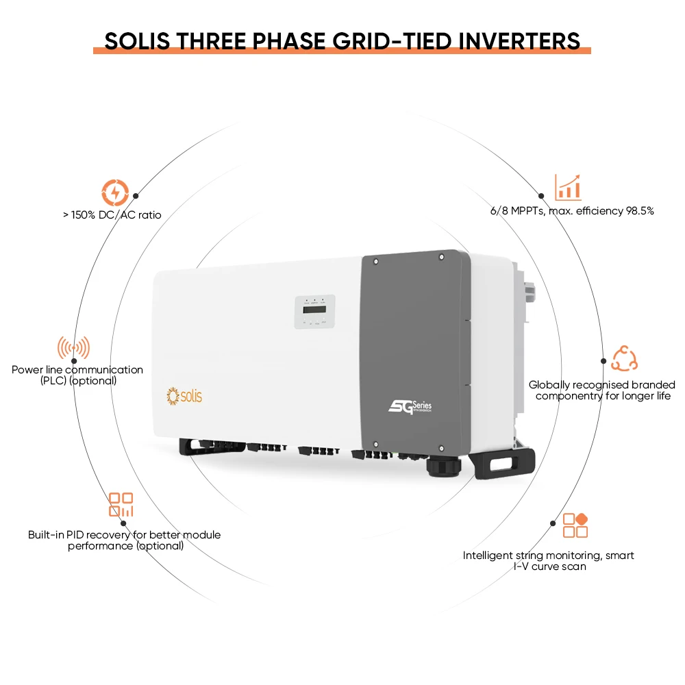 Solis 3 Phase 80kw 100kw 110kw On Grid Solis-(80-110)K-5G-pro Solar Inverter For Factory Electricity