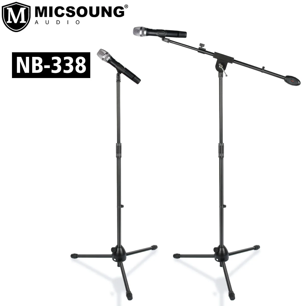 NB338 NB328 NB318Professional Metal Tripod Floor Microphone  Stand Adjustable Telescope Heavy Duty for Outdoor Stage