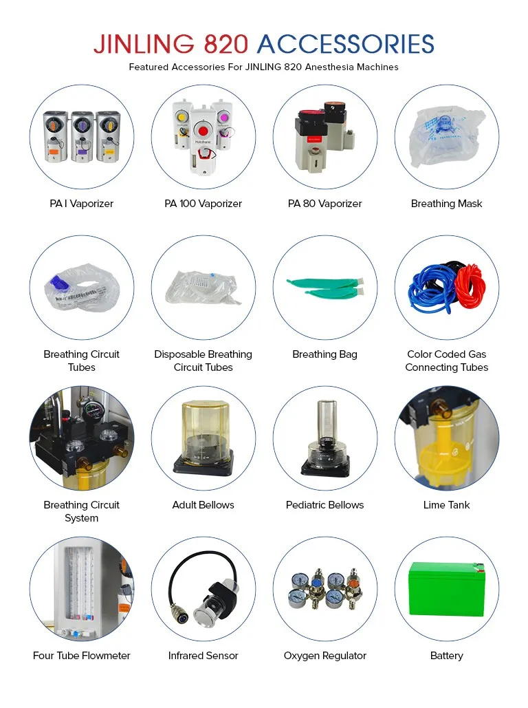 Puao medical equipment manufacturer JINLING 820 hospital icu clinic surgical anesthesia equipments & accessories
