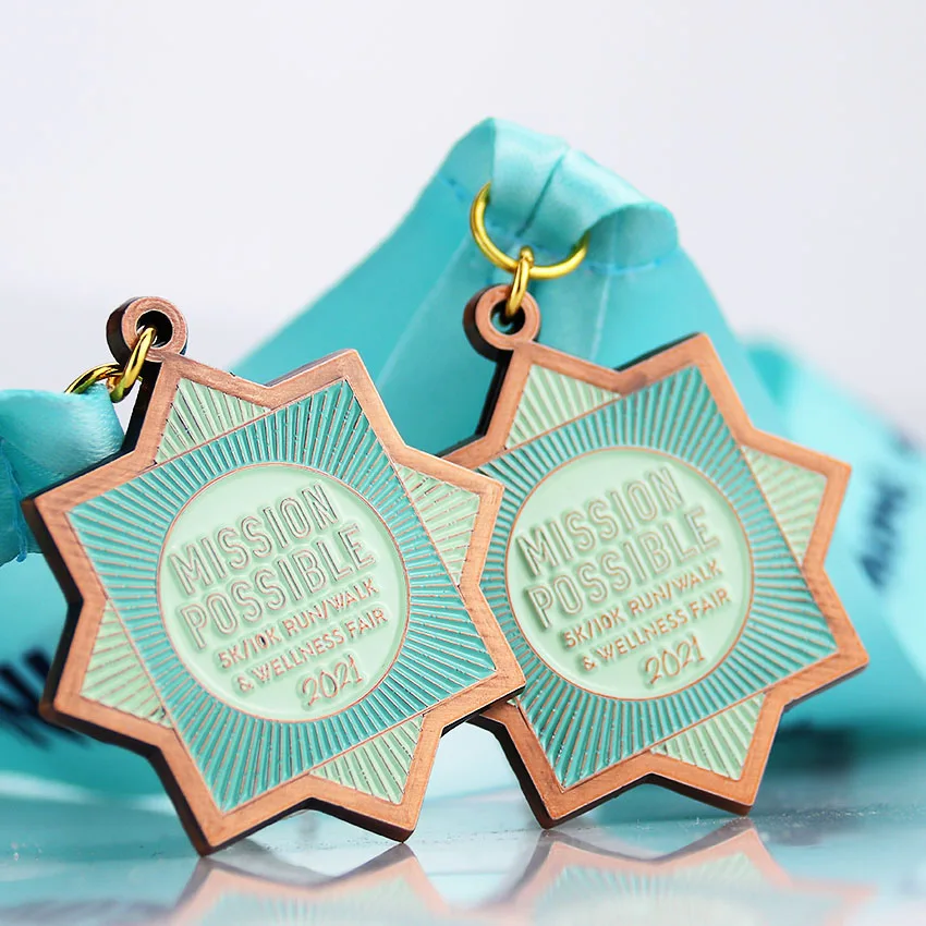 
custom antique marathon running sport metal all kinds of running metal medallion with ribbon 