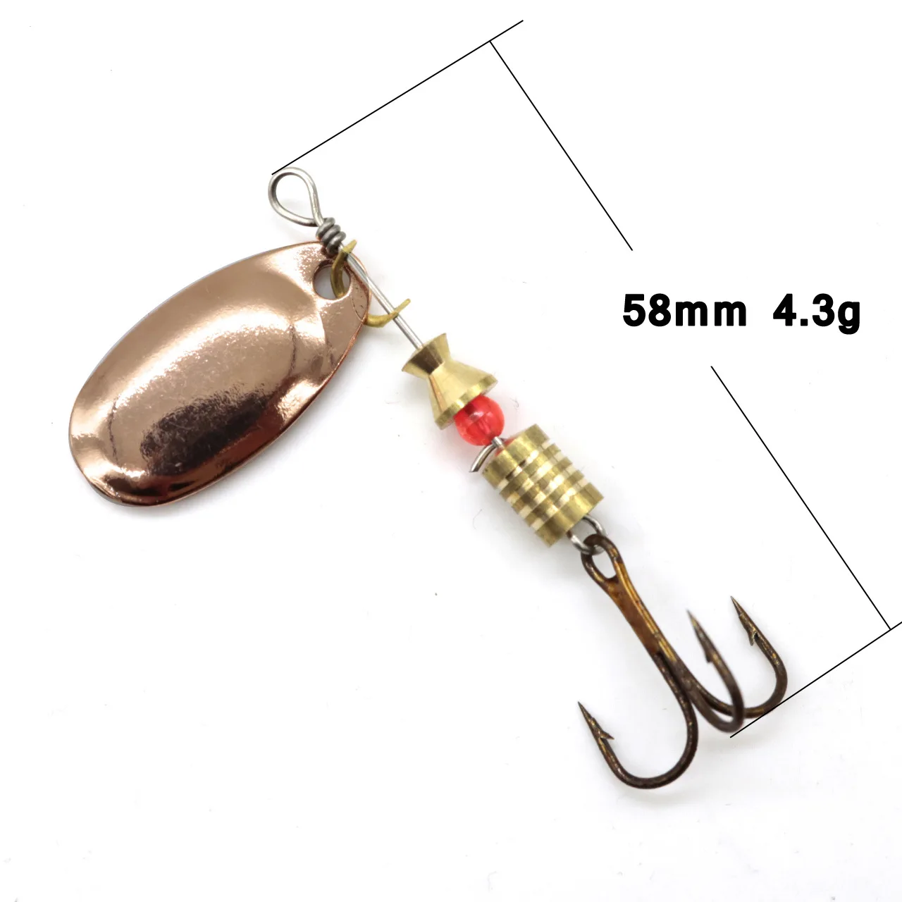 Jetshark 6.3cm 7g 8colors Artificial Bait Spoon with Feather Hook Metal Spoon Fishing Lure