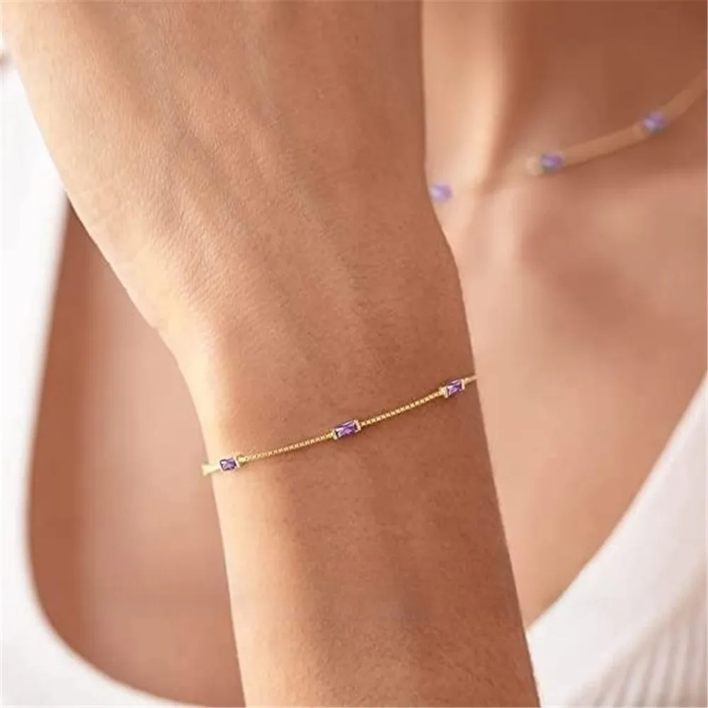 Carline 925 Sterling Silver Jewelry for Women Bracelet 2024 Green Pink 5A Zircon Bracelet  18K Gold Plated Ladies Jewelry