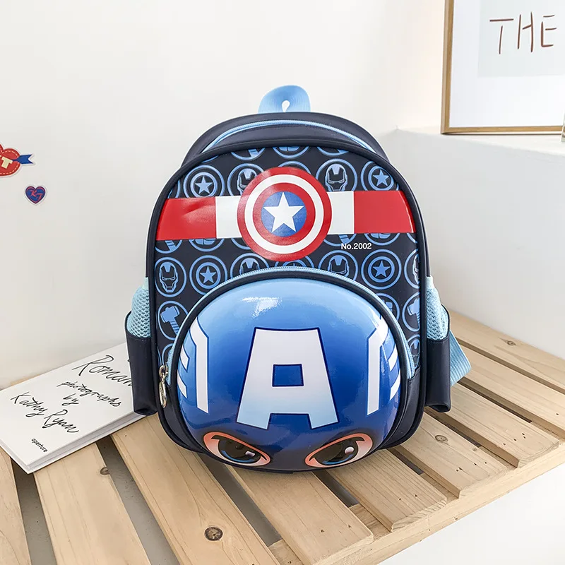Durable  Captain America Spider man Kindergarten Backpack Kids Children Cartoon Lightweight School Bag