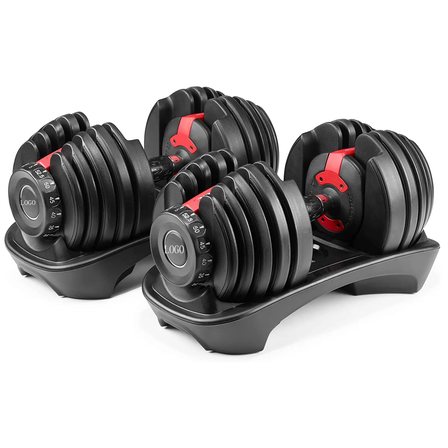 Adjustable Dumbbell sets 10-50kg Multiweight Options weighted Dumbbell with Anti-Slip Nylon Handle