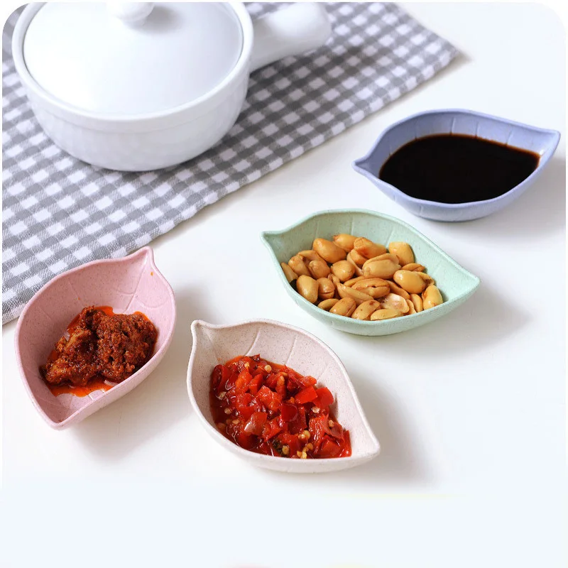 Wheat straw leaves small plate kitchen tableware vinegar sauce seasoning plate seasoning plate round savory side dish dish