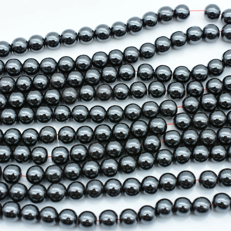 Trade Insurance 4/6/8/10/12/14/16mm Natural Hematite Loose Beads