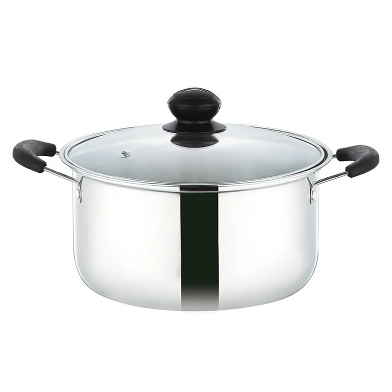 Wholesale Southeast Asian stainless steel cookware Pot baja tanpa beku soup pot Sopa palayok kitchenware pot set