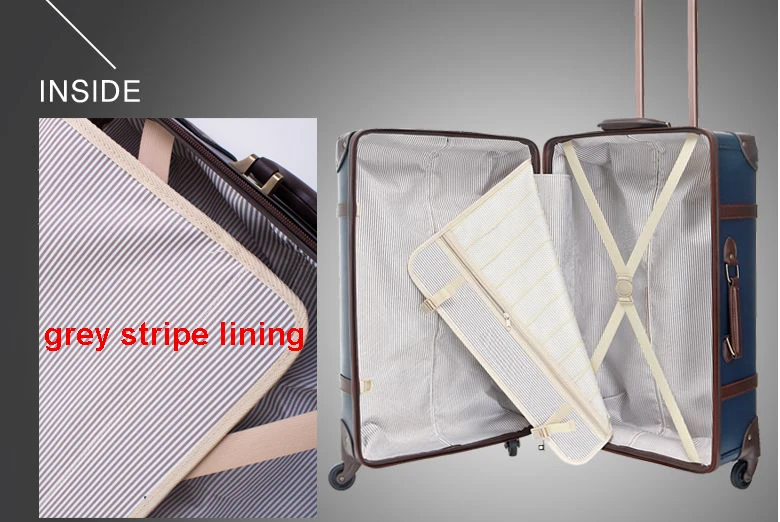 PU leather and PP material travel luggage sets vintage luggage suitcase