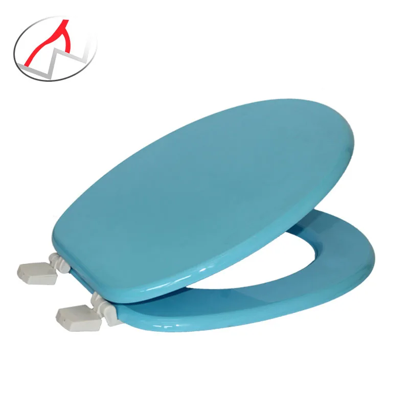 customized modern pink colored MDF toilet seat with plastic hinges