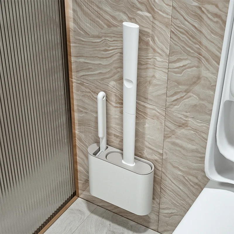 Smart Gap Crevice Toilet Cleaner Wall Mounted Silicone Brush Holder Bathroom Cleaning Set Household Tools