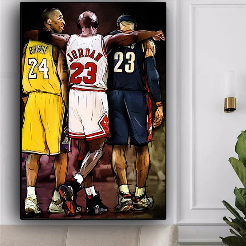New Kobe Bryant Poster No.24 Basketball Star Poster Wall Art Pictures Painting Wall Art for Living Room Home Decor (No Frame)
