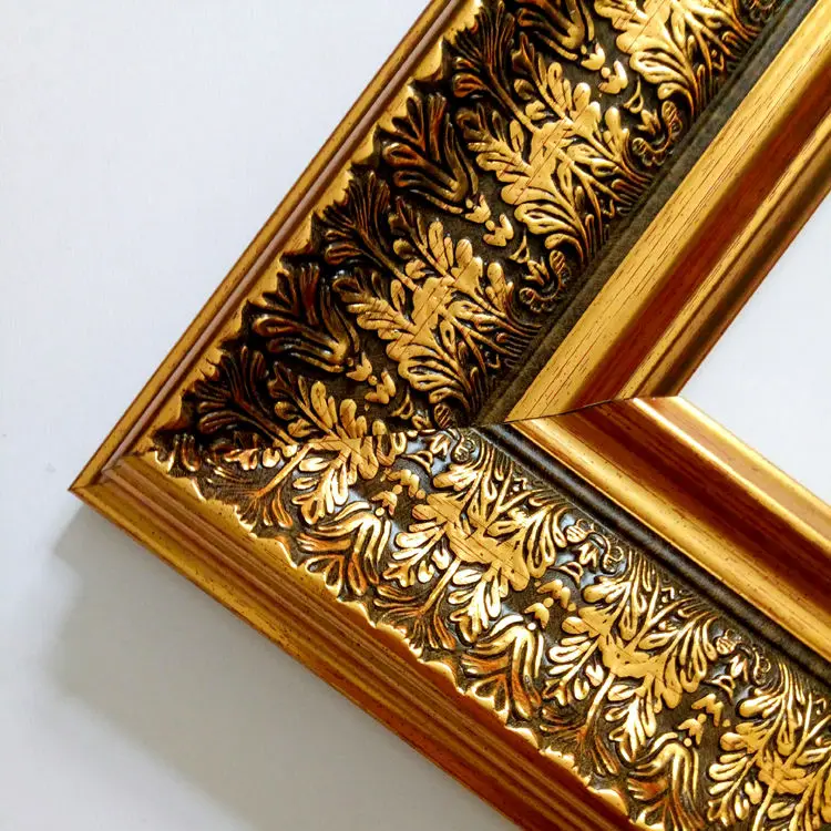 Custom Antique PS Plastic Polystyrene Large Size Big Oil Painting Style Embossing Picture Frame Moulding