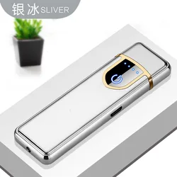 Custom Logo Two-side Touch Sensor Windproof Touch Screen Cigarette Heating Coil USB Lighter Electronic Rechargeable Lighter