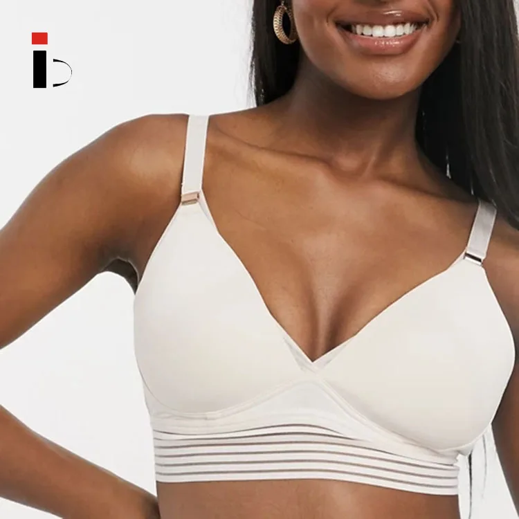 Hot selling Comfortable Nursing soft cup bra in pale pink Maternity Polka Dot Nursing Bra for women