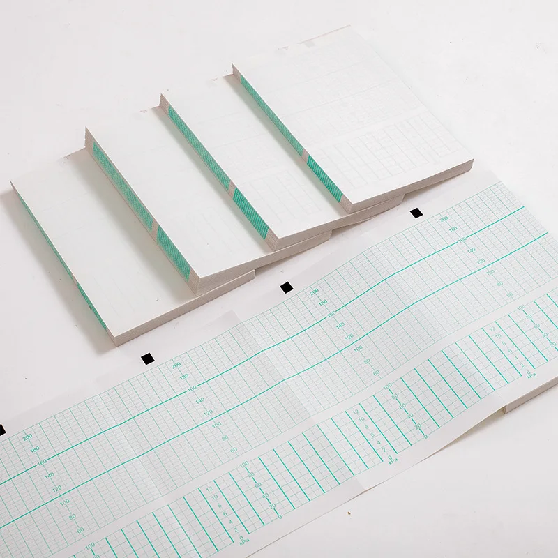 Factory Supply Fetal Monitor Paper 152*90mm 150 Sheet z Fold Hospital Medical Recording Paper
