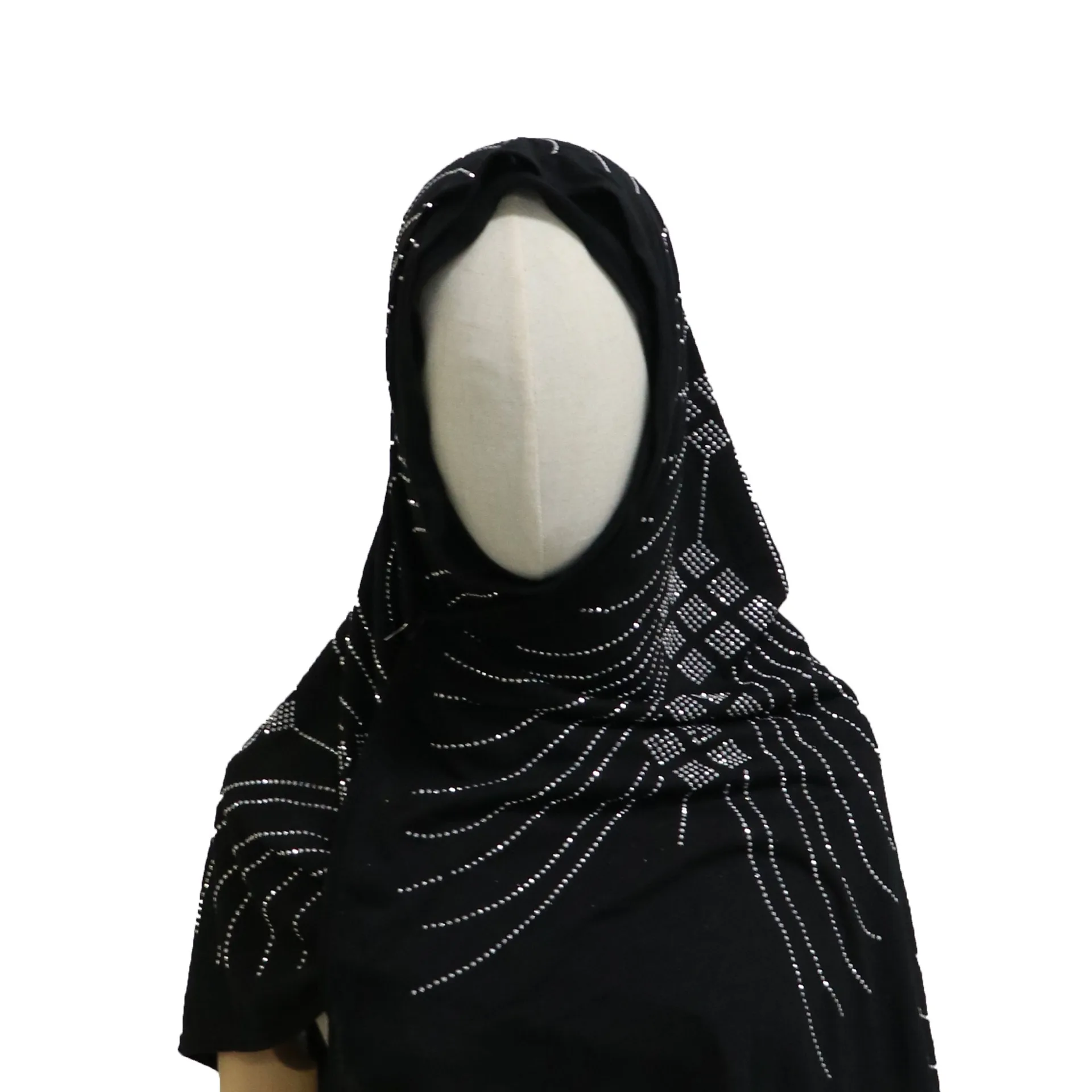 Factory New Design Malaysia Ladies Head Wrap Scarves Muslim Women Pearl Chiffon Hijabs With Stone Beaded Rhinestone Scarf Hijabs