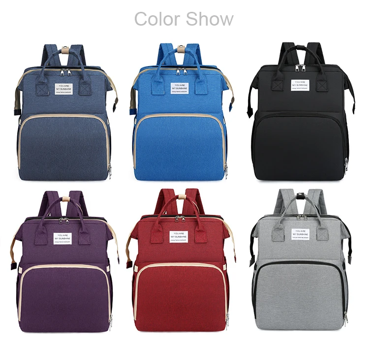 Nursing Handbag Stroller Nappy Bag Bed Backpack Diaper Bag with Bassinet
