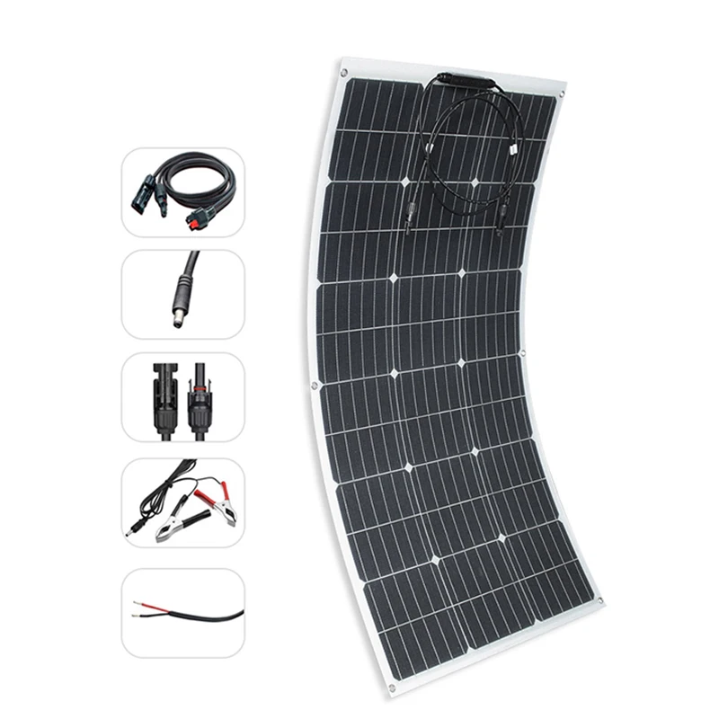 New Promotion Flexible Solar Panel Black 200w Monocrystalline Cell Semi Flexible Pv Flex Solar Panel