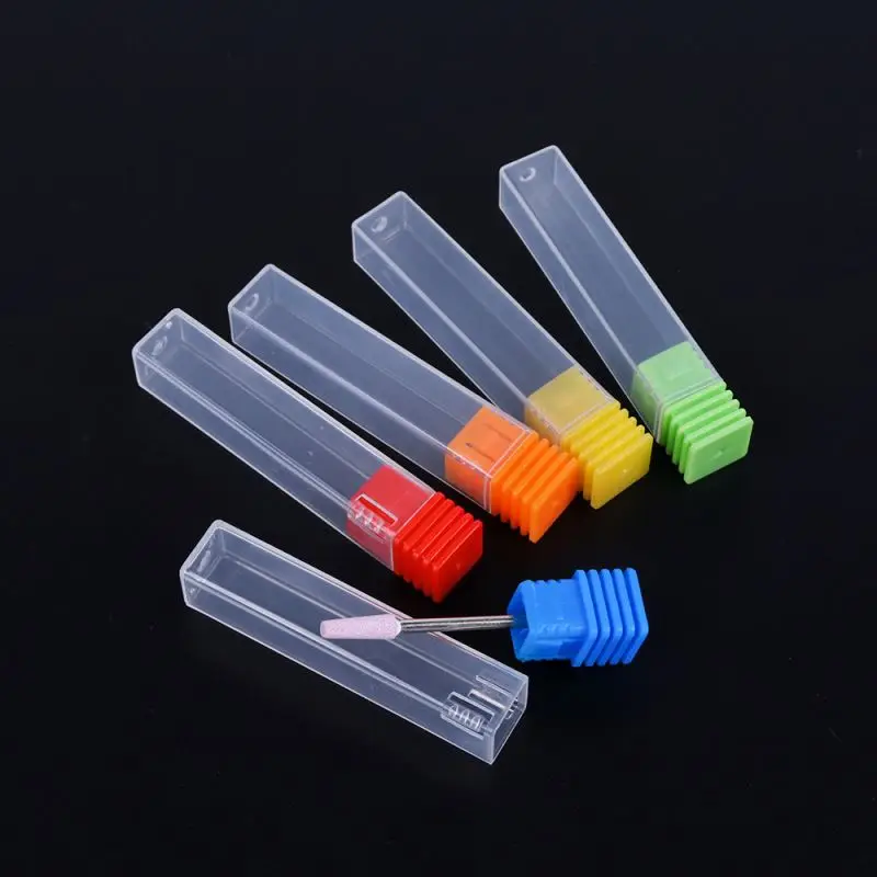 Nail Drill Bit Holder Empty Storage Box with lid For  Exhibition With Cover Plastic Manicure Nail Tool