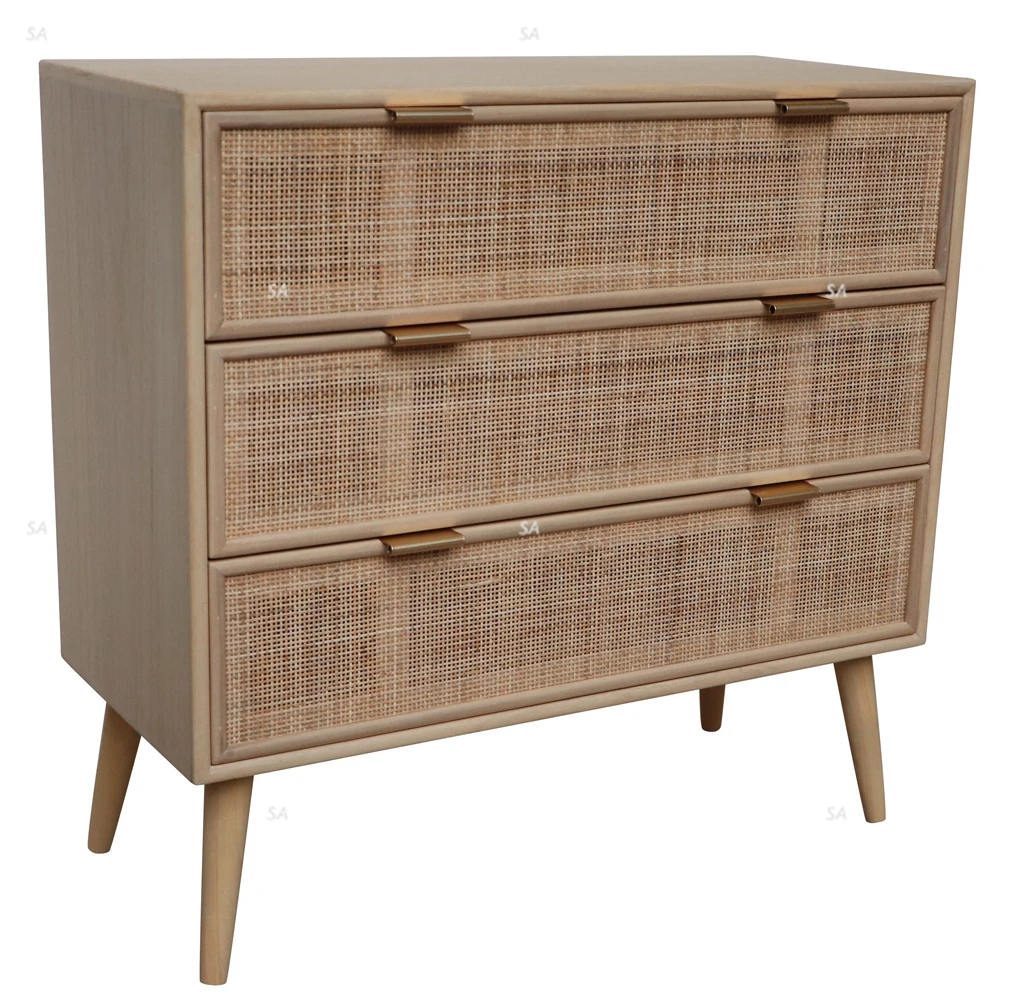 Rattan Furniture 2/4 Door Storage Oak Vennering  Wood Cabinets