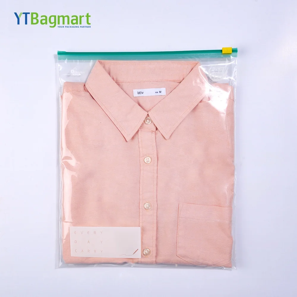 YTBagmart Factory Direct Food Grade Resealable Clear Pe Poly Slider Zip Bags Custom Printed Plastic Slider Bag For Clothing
