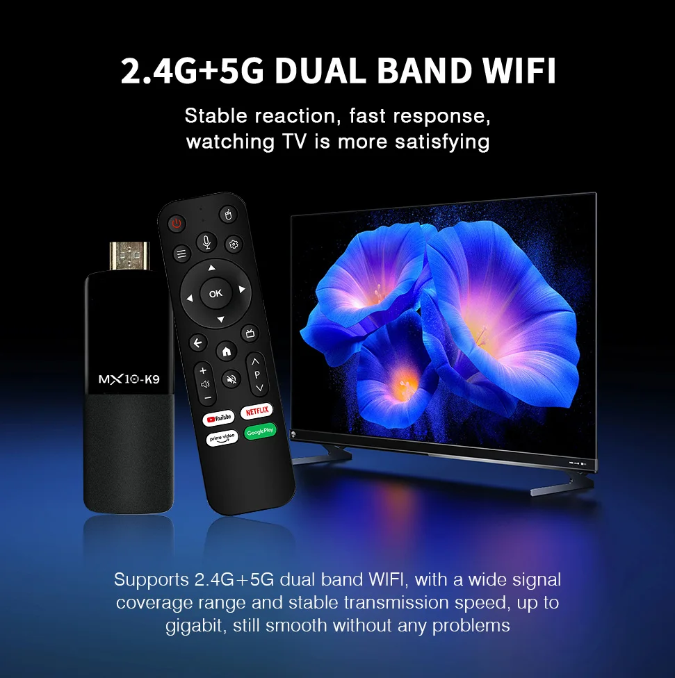 Excellent tv stick MX10 K9 Allwinner H618  tv stick 2Gb 16Gb 2.4G/5G BT4.1 Wifi smart Media Player TV Stick