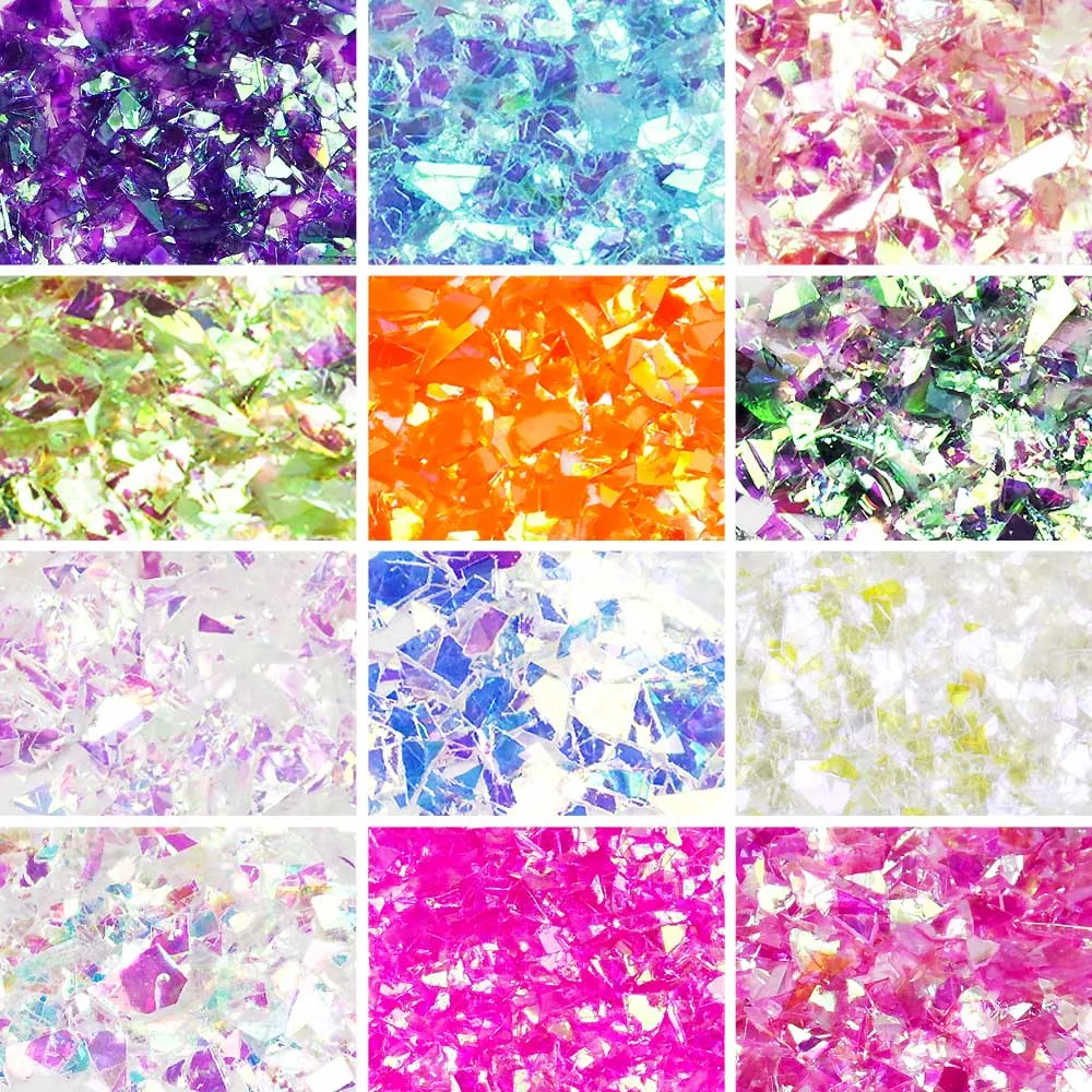 [NailSketch] Korea Nail Flakes Shape Large Glitter 12 Colors for Nail Art Decoration